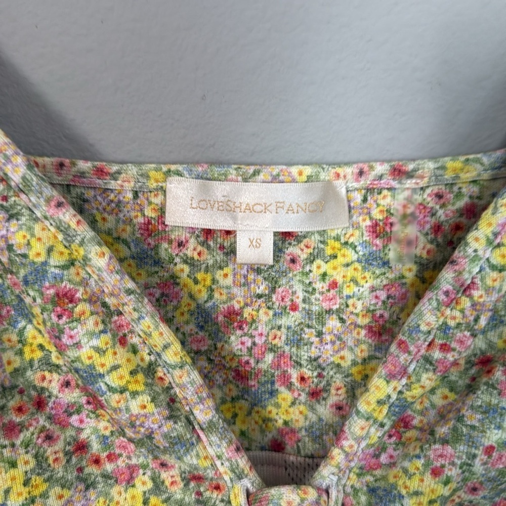 LoveShackFancy Pointelle Ruffle Top Size XS - Picture 3 of 4